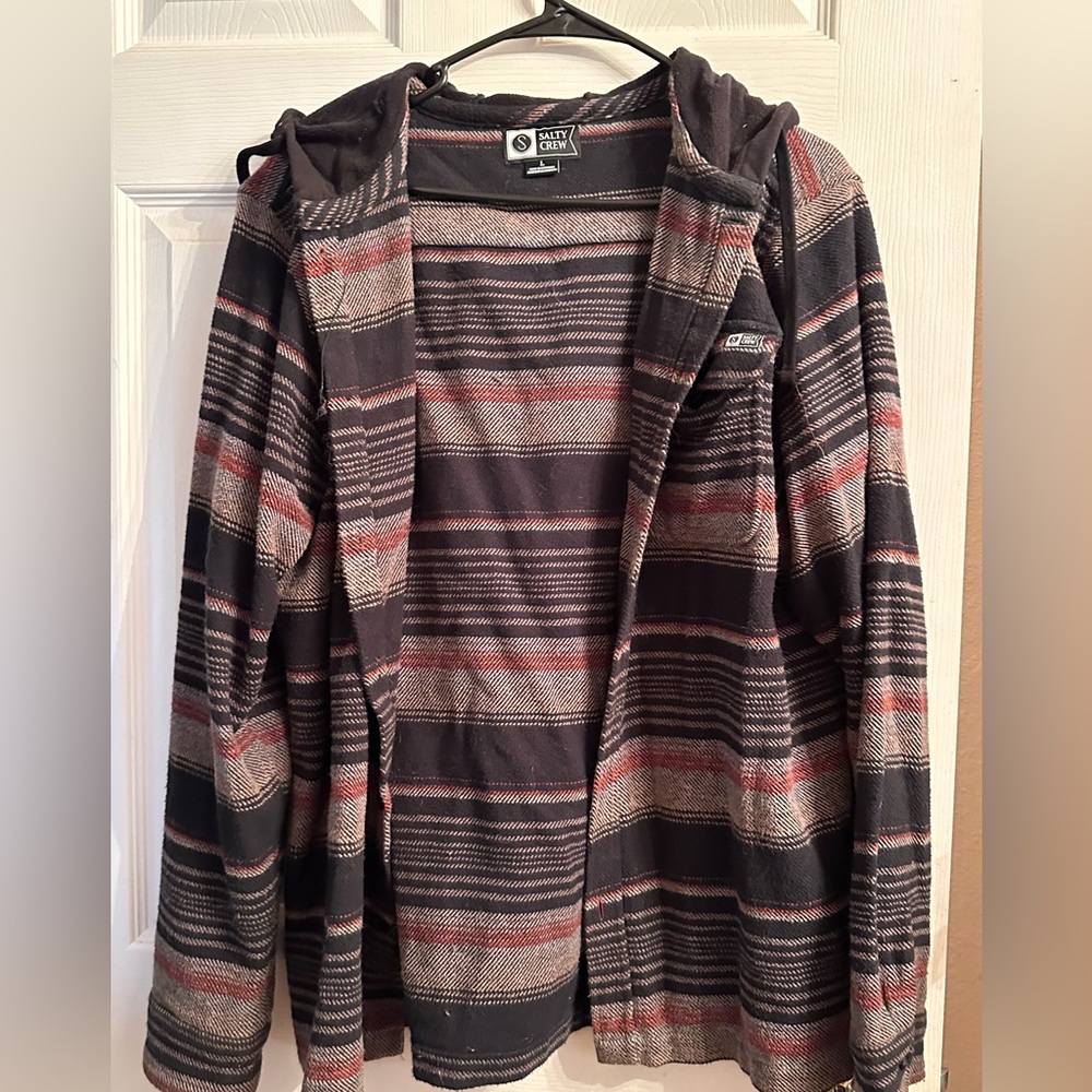 Large salty crew plaid jacket